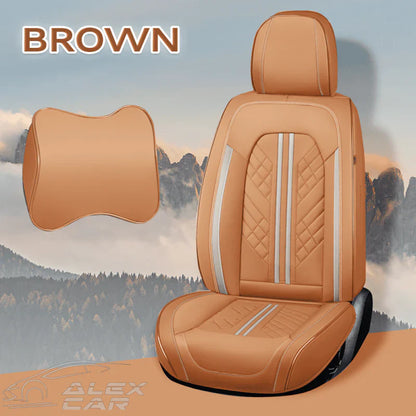 Zetas Car Seat Cushion Full Set Universal Waterproof Breathable Vehicle Leather Cover for Cars, SUV, Pick-up Truck
